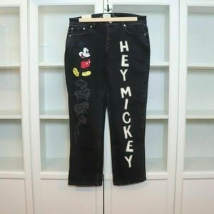 Alice + Olivia Scott Jeans Embroidered Mickey 28